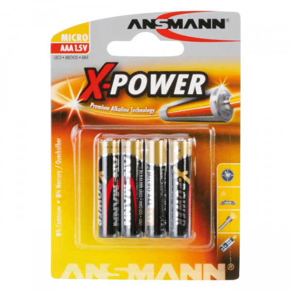 4er Blister Ansmann LR03 X-POWER AAA Micro Batterie