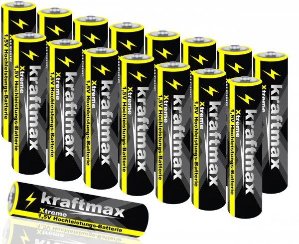 Kraftmax 16er Pack Micro AAA 1,5V Alkaline Batterie - Xtreme Industrial Longlife Performance