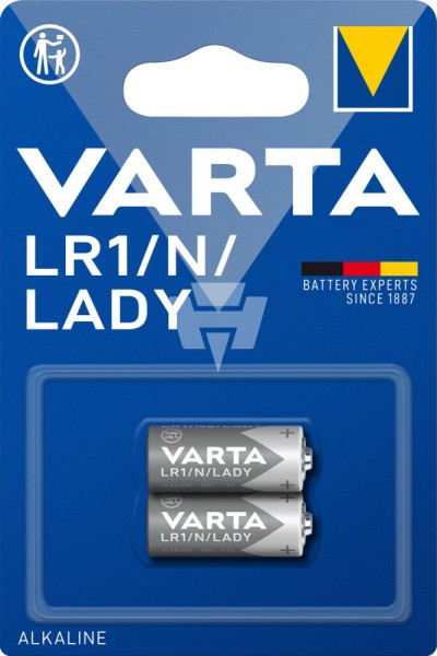 2er Blister Varta Professional Alkaline Special LR1 Lady Batterie - 1,5 Volt / 850 mAh