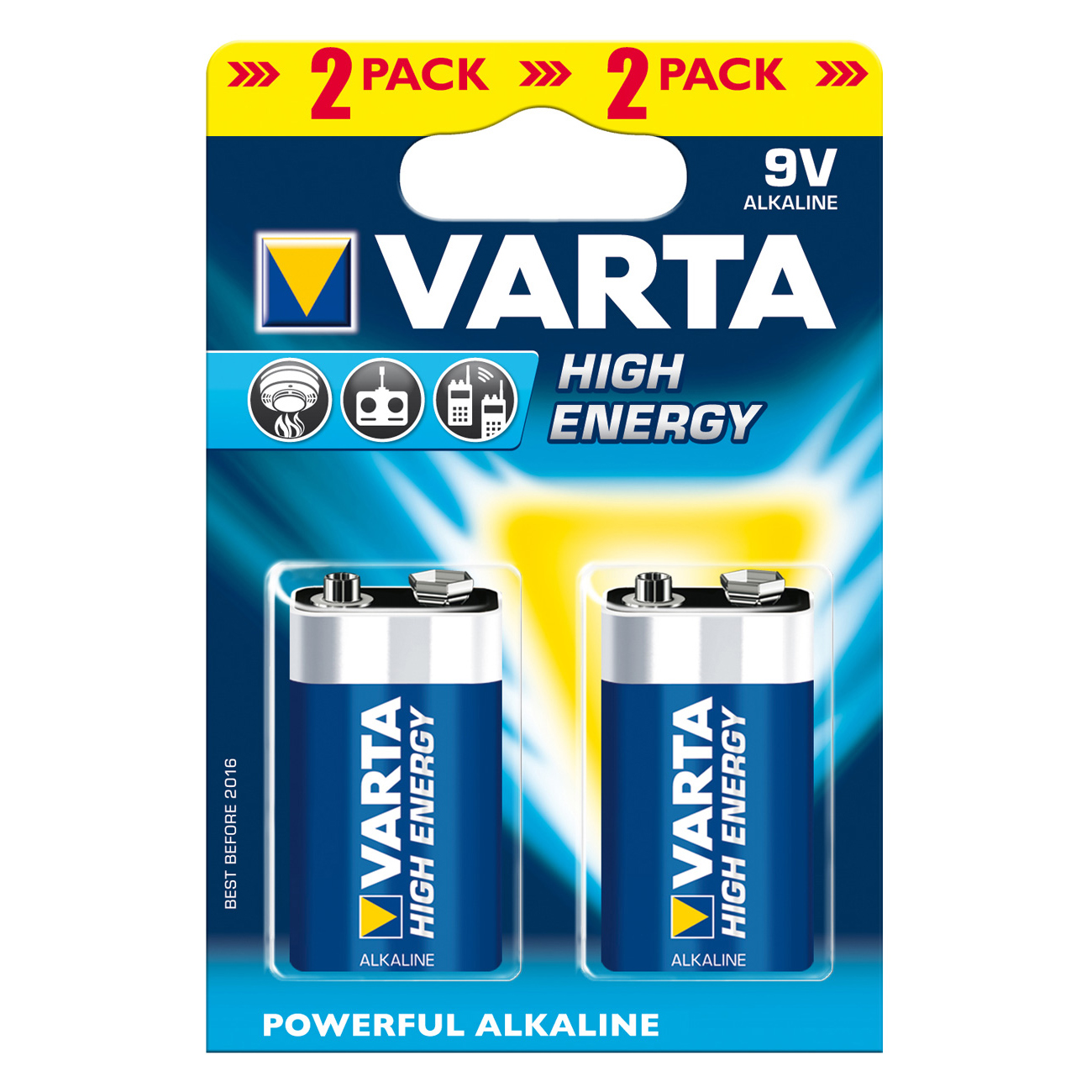 4922-6AM6 BLOCK 9 Volt 4 x BLOCKBATTERIE # VARTA # HIGH ENERGY 