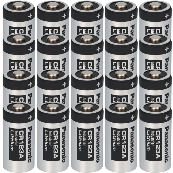 20er Pack Panasonic CR123 / CR123A Lithium Hochleistungs- Batterie für professionelle Anwendungen-Co