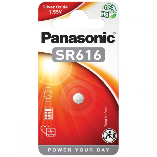 1er Blister Panasonic SR616EL/1B 1,55V / 16mAh Knopfzelle Batterie