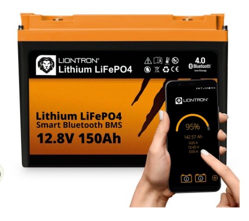 Liontron LiFePO4 Akku 12V / 12,8V 150Ah Batterie mit Bluetooth - inkl. 0% MwSt.