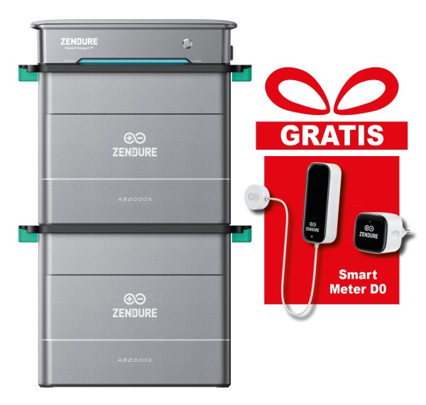 Zendure SolarFlow Hyper 2000 Set mit 2× AB2000X – Hybrid-Balkonkraftwerk Speicherlösung – 1800W MPPT