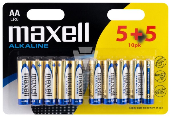 10er Blister Maxell LR6 Alkaline Mignon 1,5V Mignon Batterie - 1,5 Volt AA
