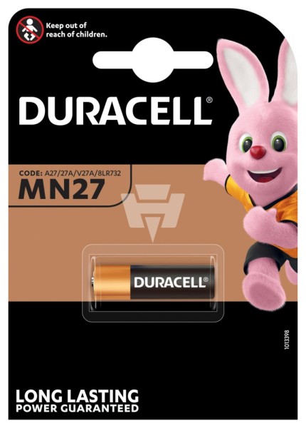 1er Blister Duracell Knopfzelle MN27 Alkaline - 12V / 18mAh - 12 Volt Alkali Batterie