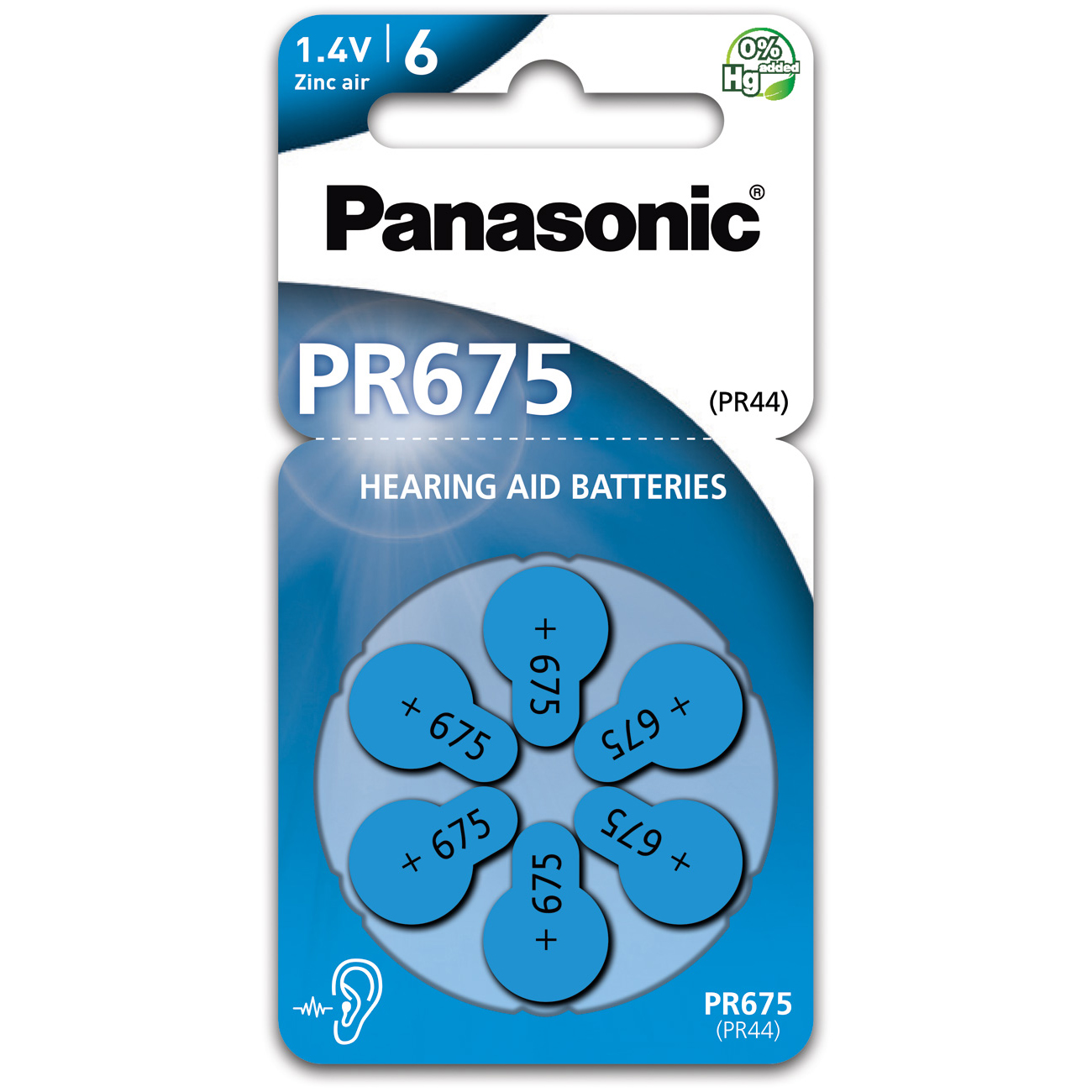 Panasonic PR-675 Hörgerätebatterie 6er Blister Zinc Air | kraftmax.eu ...