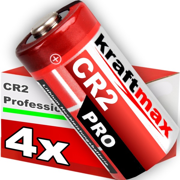 Kraftmax 4er Pack CR2 Lithium Hochleistungs- Batterie für professionelle Anwendungen
