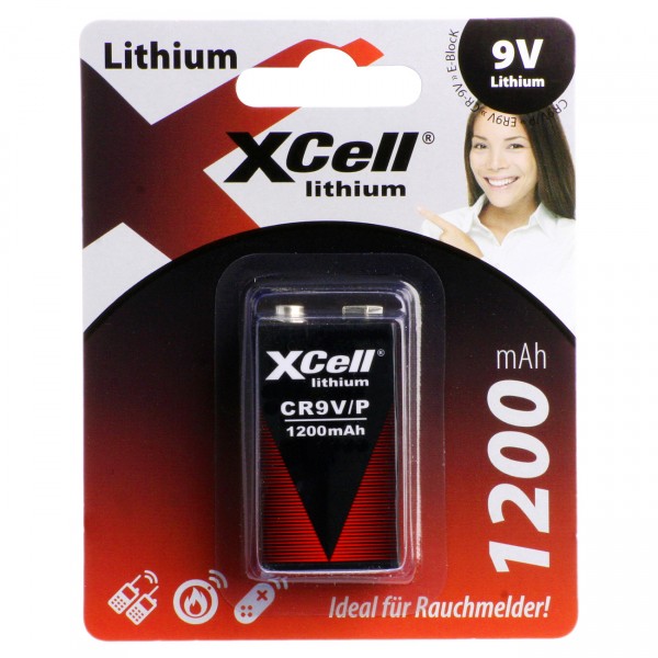 1er Blister - XCell Lithium - 9V-Block / 1200 mAh - Hochleistungs- Batterien