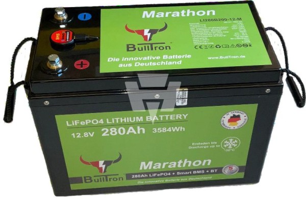 BullTron LiFePO4 12,8V 280Ah Marathon Polar, Smart BMS mit Bluetooth - inkl. 0% MwSt.
