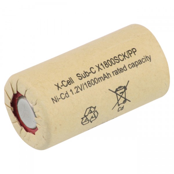 XCell Akku Sub-C - 1,2V / 1800mAh NICD - 1800SCK - Pappmantel