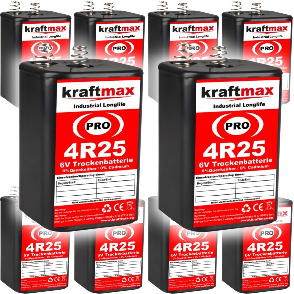 10x Kraftmax 4R25 6V Block Batterie - 9500mAh - Hochleistungsbatterie