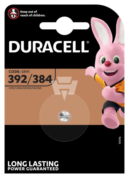 Duracell Uhrenbatterie D392 - 1,55V / 45mAh / AgO - Batterie für Uhr