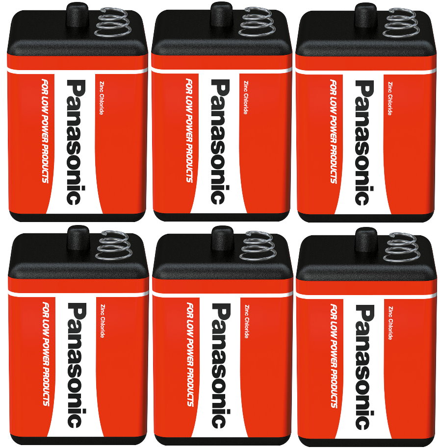 10x Panasonic Red Zinc 4R25 Batterie Block - 6V / 7000mAh - 6V