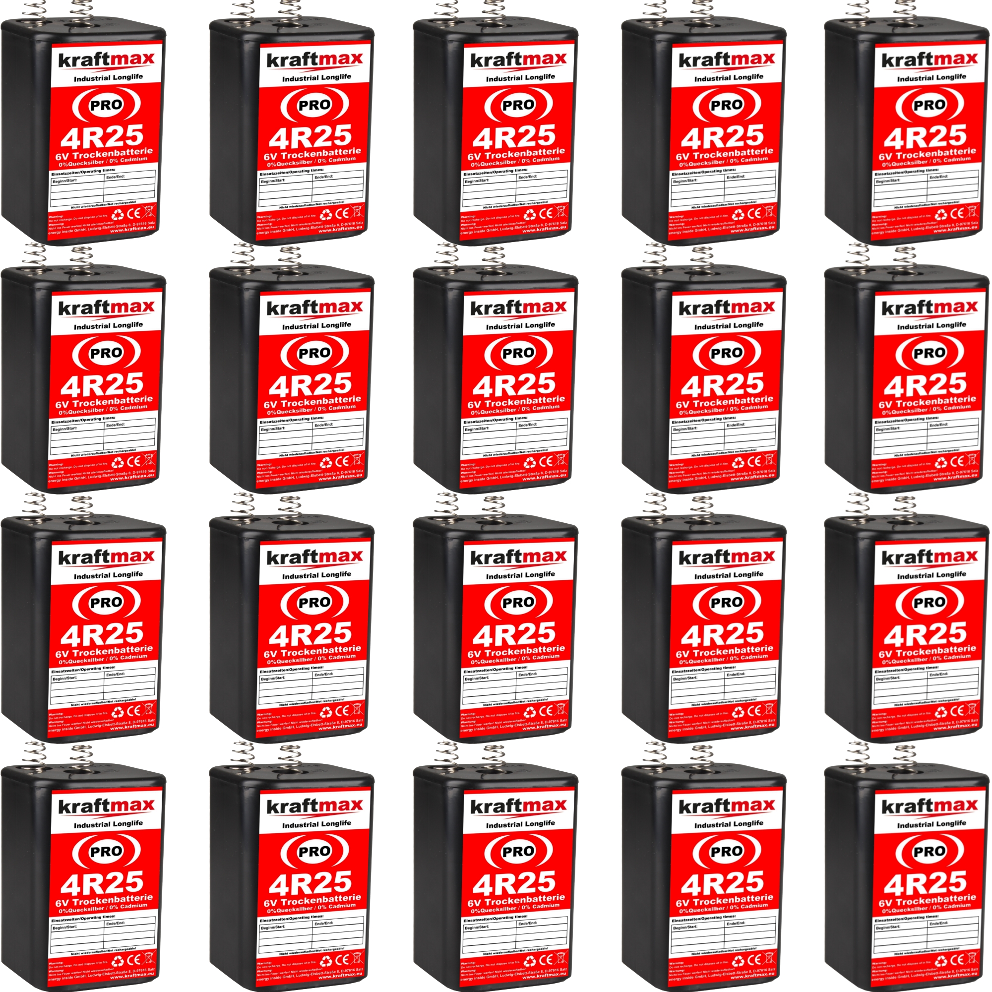 20x Kraftmax 4R25 6V Block Batterie - 9500mAh - Hochleistungsbatterie, 6  Volt Block / 4R25, Standard Batterien, Batterien