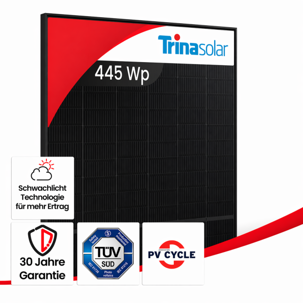 Trina Solar Vertex S+ 445 Wp Glas-Glas Full Black – TSM-NEG9R.25 Glas-Glas Modul 0% MwSt.