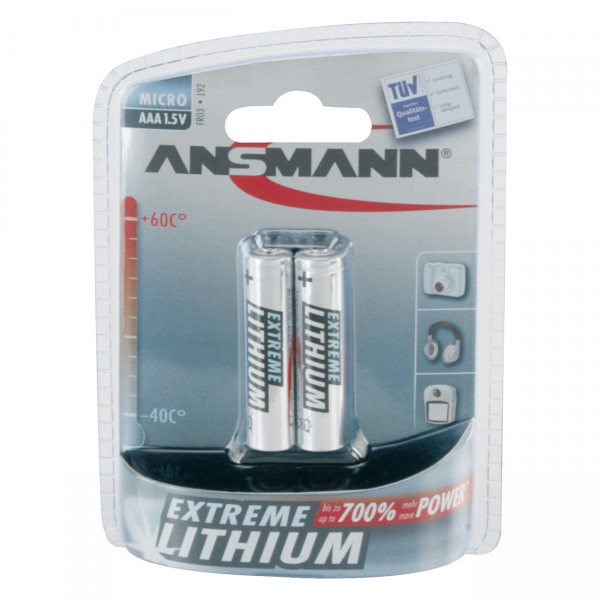 2er Blister Ansmann LR03 Extreme Lithium Micro Batterie - 1,5 Volt AAA