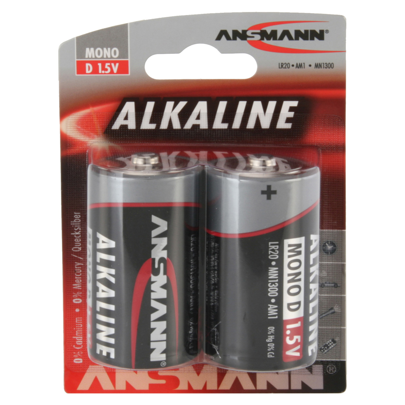 Ansmann LR20 Red Alkaline Mono Batterie 2er Blister | Mono / D / LR20 ...