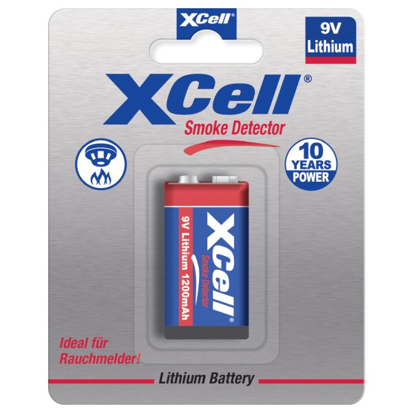1er Blister - XCell Lithium - 9V-Block / 1200 mAh - Hochleistungs- Batterien